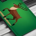 thumbnail image 6 of Reindeer Prancing Christmas Faux Leather Travel Luggage Tag, 6 of 7