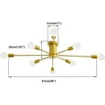 thumbnail image 3 of Garwarm 8-Light Sputnik Ceiling Light Modern Semi Flush Mount Ceiling Light Mid Century Gold Chandelier Pendant Lighting for Kitchen Dining Room Bedroom, 3 of 10