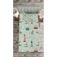 thumbnail image 3 of Ambesonne Lighthouse Quilted Bedspread Set 2 Pcs, Message Bottle Gulls, Twin Size, Multicolor, 3 of 5