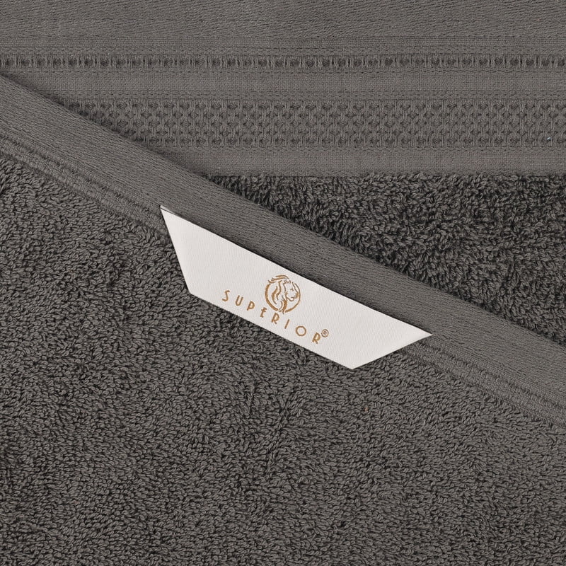 Superior Honeycomb Cotton Medium Weight Face Towels Washcloths, Set of 12, Gunmetal