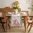 thumbnail image 3 of Easter Rabbits Table Runner 72 Inches Long for Kitchen Dining, Spring Floral Eggs Butterflies Bunny Leaf Beige Dresser Scarf Farmhouse, Dining Table Decorations for Wedding/Parties, 18 x 72 In, 3 of 8