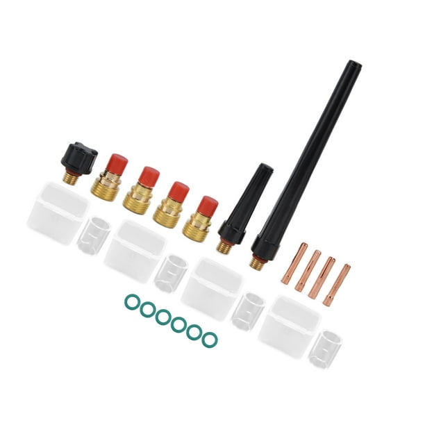 Kit de 21 piezas de soplete de soldadura TIG, pinzas, copas de vidrio, tapas traseras, accesorios para WP-9 20 25 modelo 300A