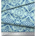 thumbnail image 3 of Soimoi Green Poly Georgette Fabric Vector Design Damask Decor Fabric Printed Yard 52 Inch Wide, 3 of 3