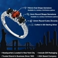 thumbnail image 2 of Gem Stone King 2.37 Ct Oval Red Garnet Black Sapphire 925 Sterling Silver Ring (Size 6), 2 of 6