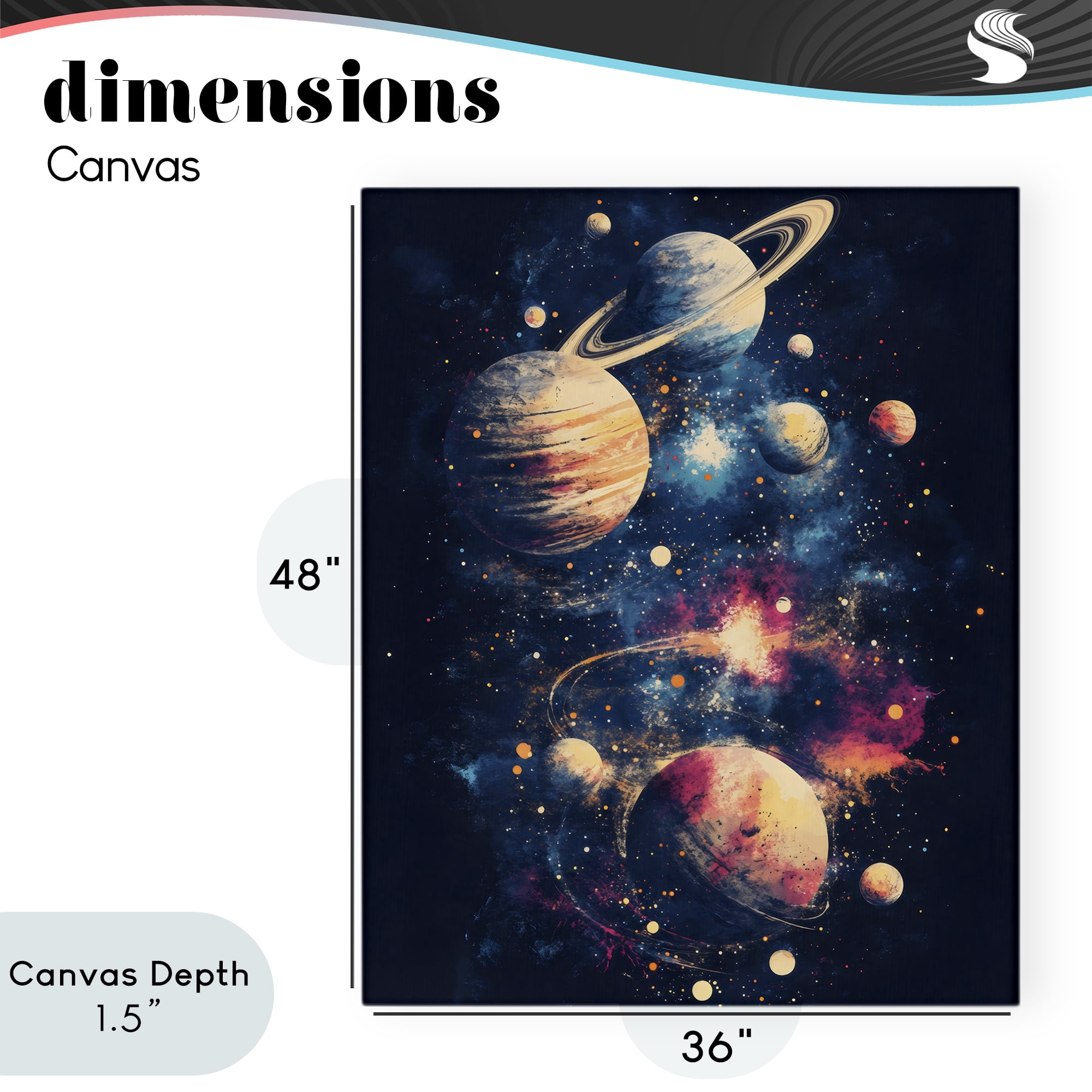 Stupell Industries Cosmic Planet Curiosities Canvas Wall Art, design by Creative Studio