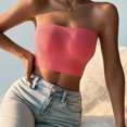 thumbnail image 5 of Shihyeh Women's Strapless Bandeau Bra Seamless Rib Knit Everyday, 5 of 6