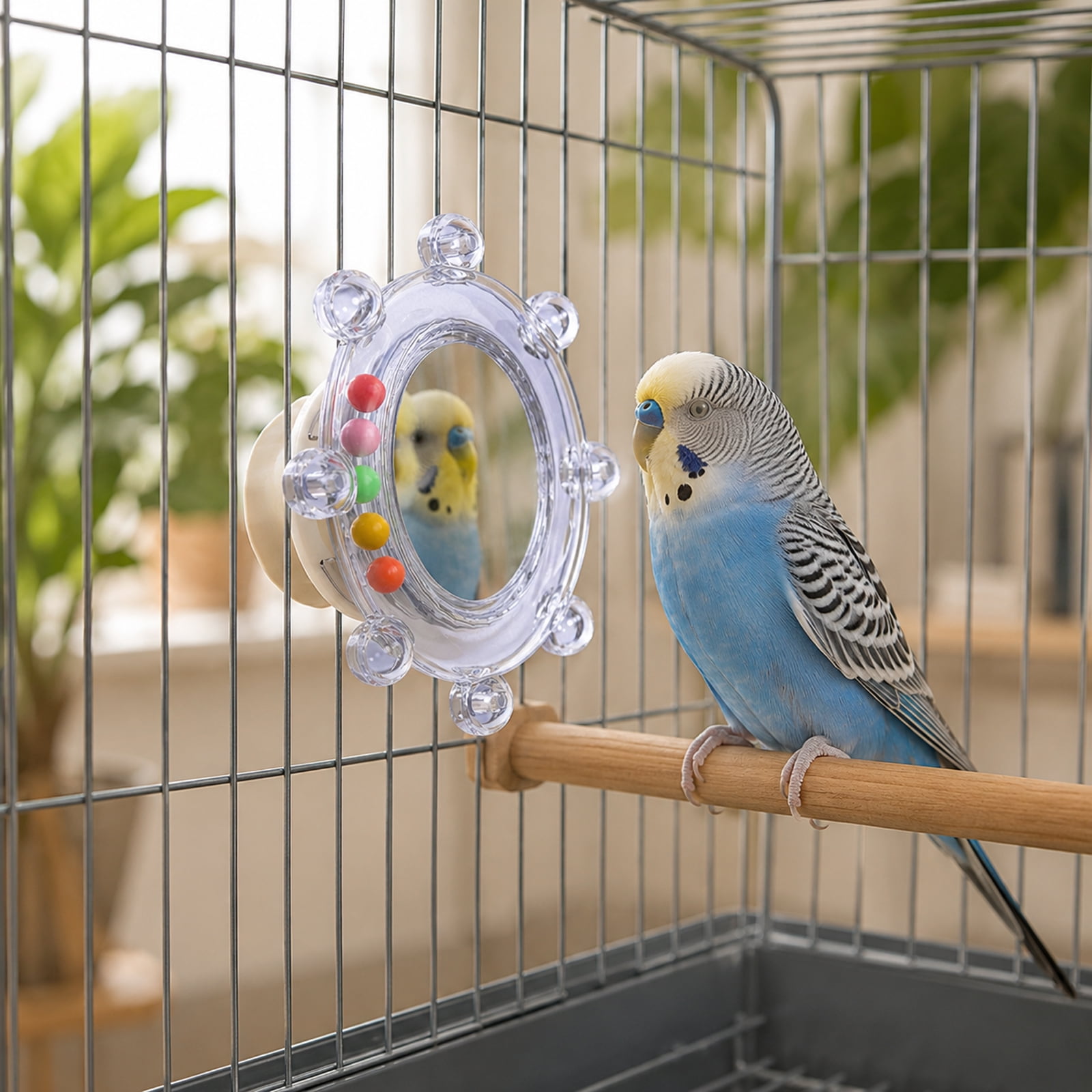 Clear Acrylic Bird Toys for Parakeets with Grooved Ring,Foraging Enrichment Bird Cage Accessories for Parrot,Cockatiel,Lovebird,Conure,Finch,Canary,Christmas Gift,Holiday