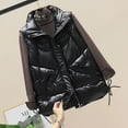thumbnail image 4 of Fesfesfes Crop Coat for Women Pocket Vest Coat Jacket Winter Sleeveless Turn Down Collar Zipper Solid Outerwear Sale Items, 4 of 5