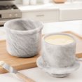thumbnail image 4 of Elborse Marble Butter Keeper with Lid Handmade White French Butter Crock for Countertop, 4.25” Butter Dish for Kitchen Decor, Keeps Butter Fresh & Spreadable, 4 of 6