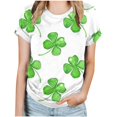 thumbnail image 1 of KIHOUT Nouveaux Arrivlas T-Shirts pour Femmes Fête de la Saint-Patrick, Mode Grande Taille Col Rond Manches Courtes T-Shirt Imprimé Vert, Taille P-5TG, 1 of 5