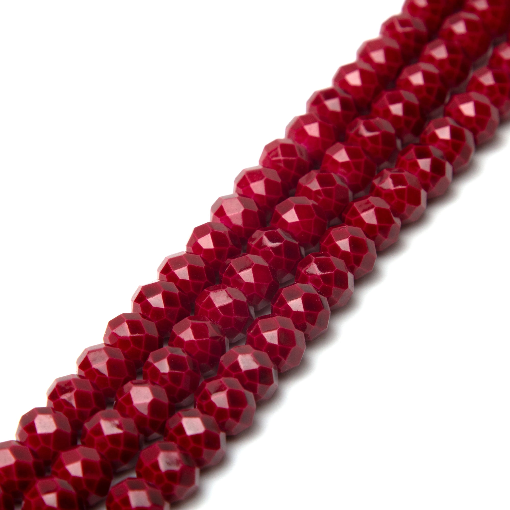 Cousin DIY Glass Crystal Tie-Dye Bead Strand 24", Red Color, 99 Pc, Beads for Jewelry Making, Unisex