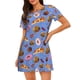 thumbnail image 1 of Fotbe Fastfoods Bata de Dormir para Mujer con Estampado, Camisón de Algodón de Manga Corta, Ropa de Dormir Casual, 1 of 6