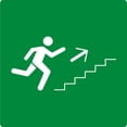 thumbnail image 1 of Señalamiento: "Ruta de evacuacion Suba las escaleras", verde y blanco. Impreso sobre plástico estireno calibre 40, medidas: 20 x 20 cm, ideal para interiores. Letrero, Señal de orientación cuadrada., 1 of 3