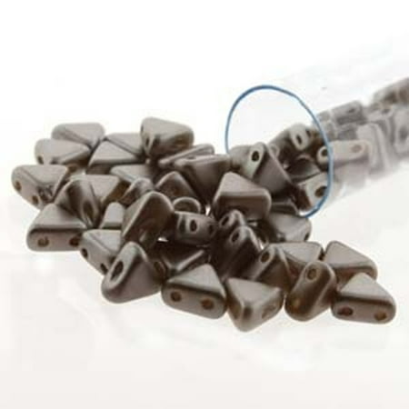 Fashion Jewelry Coco Beads - Pastel Light Brown Coco 9 Gram Kheops Par Puca 6mm 2 Hole Triangle Czech Glass, Loose Beads,