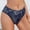 Dark Blue, variant on Womens High Cut Bikini Underwear - Hot Pink Faux Denim Print Y2K Polyamide Stretch Panties,Size S