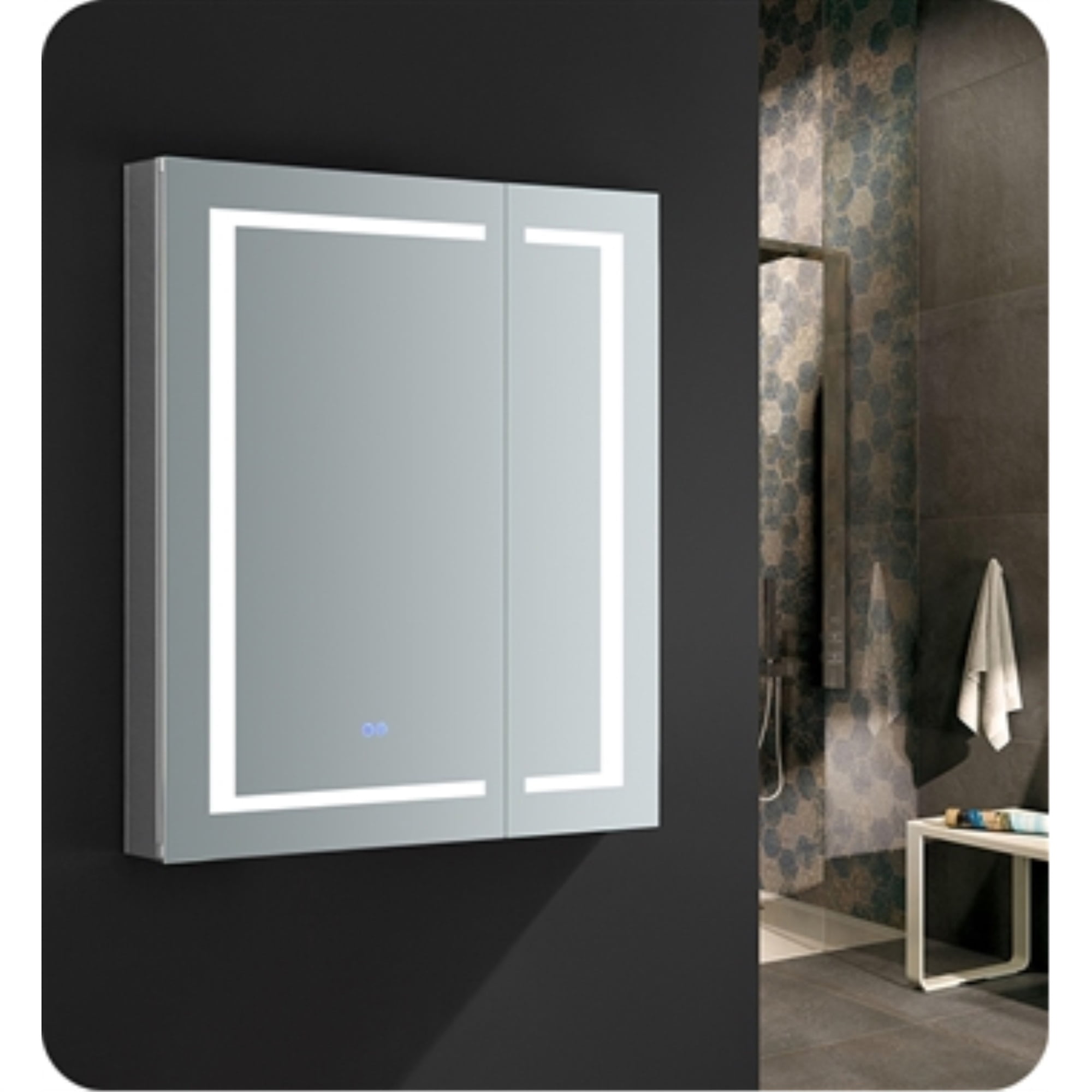 Fresca Spazio 30'' x 36'' Recessed or Surface Mount Frameless Medicine