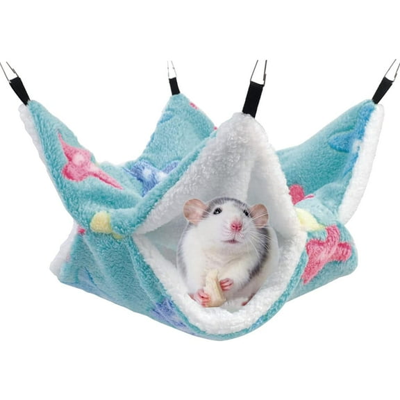1Pc Pet Hammock, Rat Guinea Pig Hammock for Ferret, Sugar Glider, Rat Chinchilla Hamster Small Animals, 7.8X7.8inch/12X12inch