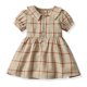 thumbnail image 2 of Odeerbi Niñas Verano Plaid Princesa Vestido Cuello Punto Algodón Vestido Solapa Manga Corta Vestido, 2 of 4
