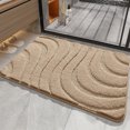 thumbnail image 5 of Wave Textured Soft Floor Mat, 23.6 x 15.8-Inch Polyester Blend Rug for Bathroom, Bedroom and Entryway, Brown, 5 of 7