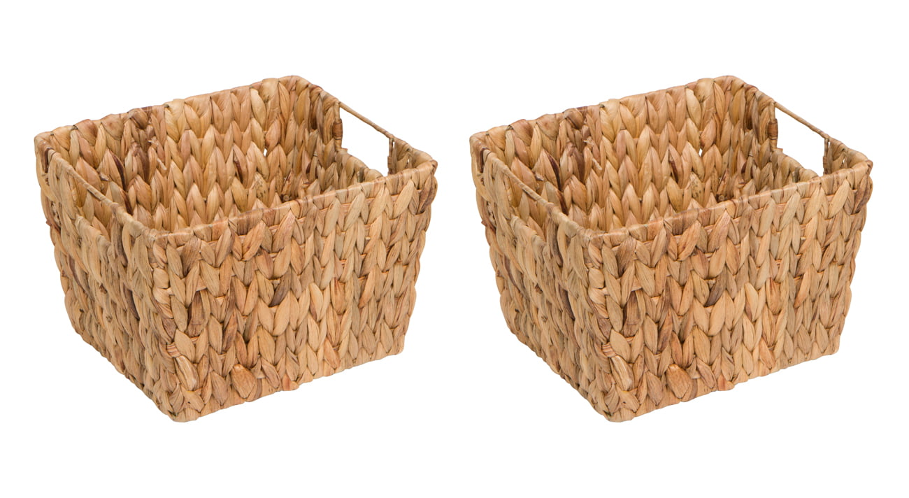 11.5 Hyacinth Storage Basket with Handles by Trademark Innovations Rectangular