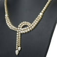thumbnail image 2 of 14k Yellow Gold 17.0 Cttw Diamond Double Row Lariat 18" Inch Tennis Necklace with Pear Shape Diamond Drop Tips (I-J Color, VS2-SI1 Clarity), 2 of 8