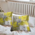 thumbnail image 6 of Yellow Grey Throw Pillow Covers 16x16 Inch Set of 2, Abstract Art Oil Painting Modern Geometric Waterproof Outdoor Pillow Covers, Decorative Cushion Pillowcases for Couch, Sofa, Bed, Garden, Patio, 6 of 9