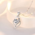 thumbnail image 1 of Collar de plata 999 Colgante de clavícula para mujer en forma de corazón Joyería de moda Regalo de San Valentín, 1 of 4