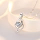 thumbnail image 2 of Collar de plata 999 Colgante de clavícula para mujer en forma de corazón Joyería de moda Regalo de San Valentín, 2 of 4