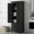 thumbnail image 3 of Dasun Modern Tall Storage Cabinet, Bathroom Floor Cabinet Side Organizer with Two Drawers Two Doors for Bathroom/Office, Grey, 3 of 7
