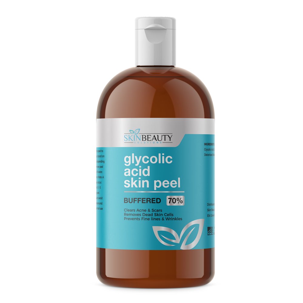 GLYCOLIC ACID Skin Chemical Peel 70 BUFFERED Natural Alpha Hydroxy Acid (AHA) For Acne