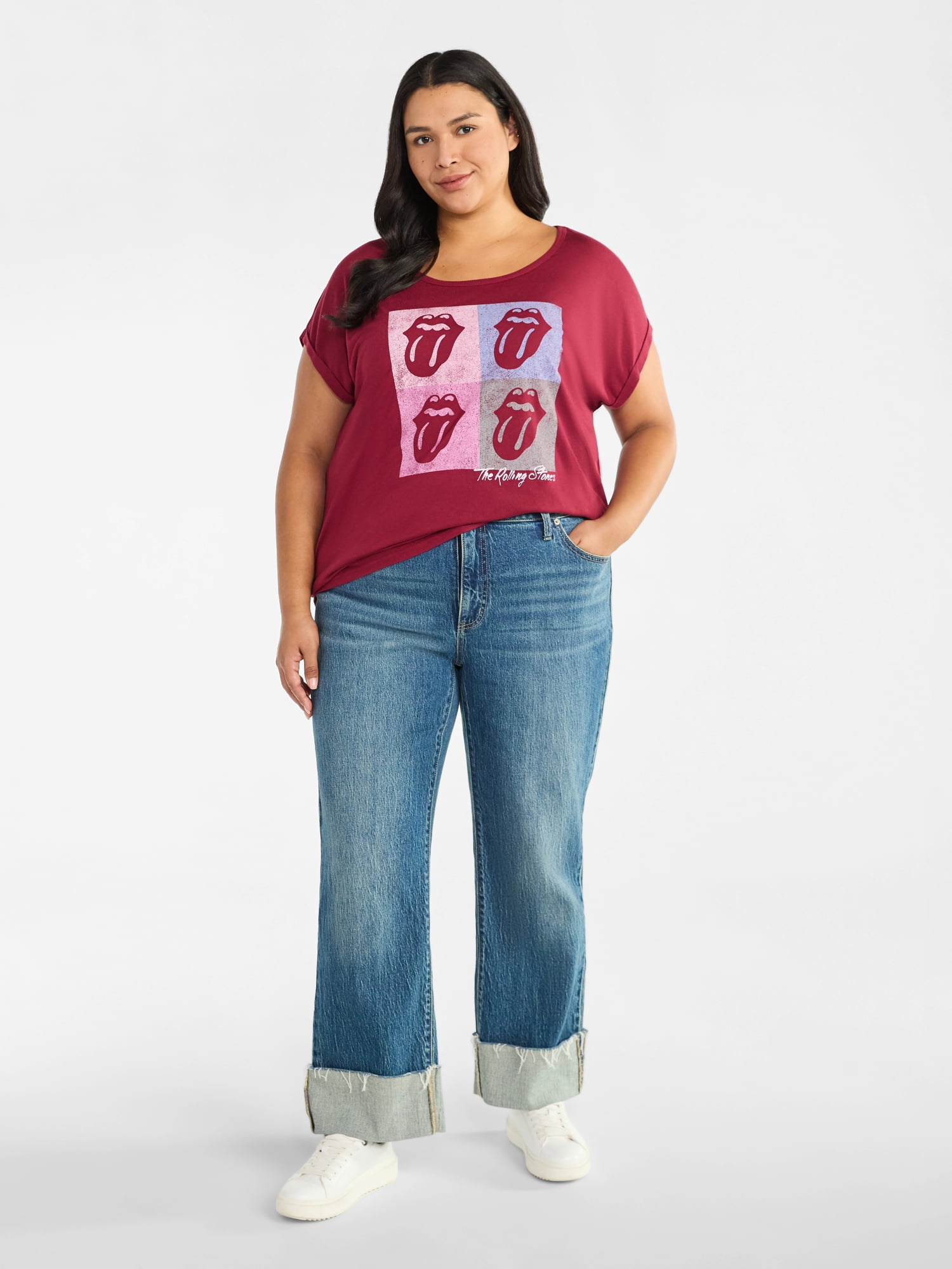 Terra & Sky Women's Plus Graphic T-Shirt, Rolling Stones, Sizes 0X-4X
