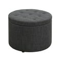 thumbnail image 4 of Convenience Concepts Designs4Comfort Round Fabric Shoe Ottoman, Gray, 4 of 4