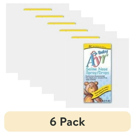 (6 pack) Ayr Baby Saline Nose Spray/Drops 30 mL Each