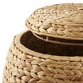 thumbnail image 5 of Casafield Round Storage Basket with Lid, Natural - Handwoven Water Hyacinth Hamper Organizer for Laundry, Blankets, Plants, 5 of 7