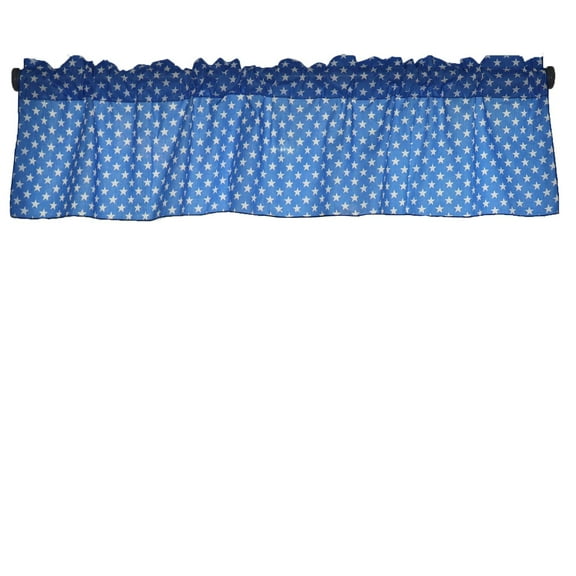 Cotton Stars Print Window Valance 58" Wide Blue