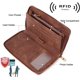 thumbnail image 4 of BEMS-Coins Cartera para mujer de piel nobuk grande con cremallera, 4 of 5