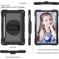 thumbnail image 2 of for Samsung Galaxy Tab S10 2024/S9 2023/S8 2022/S7 2020 Case 11" & S9 FE 10.9" 2023,360 Rotation Kickstand Handle Wrist Strap Armor Heavy Duty Rugged Cover + Adjustable Shoulder Strap,Black, 2 of 7