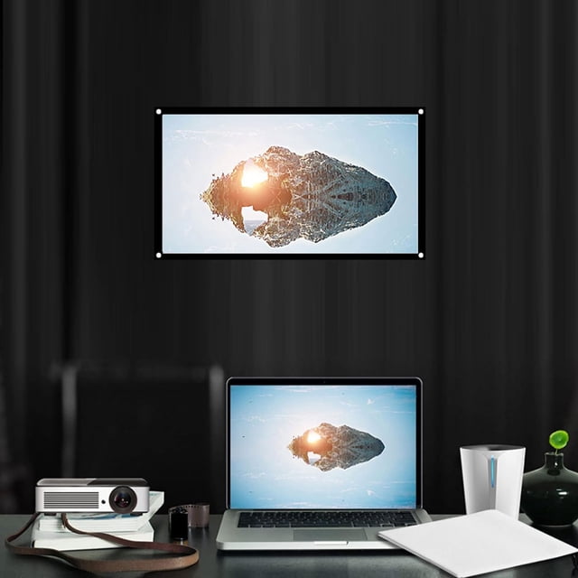 ZOUSSIQI 40 Inch Projection,16:9 Thicken Portable Non Crease Soft White Polyester Projector Curtain Projection Screen (60inch) CA919-51436