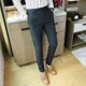 thumbnail image 2 of Pantalones de verano ajustados para hombre, pantalones de traje negros trenzados, 9 pantalones cortos para hombre, tela nueva en ropa de trabajo, pantalones formales coreanos, muchas reseñas, 2 of 5