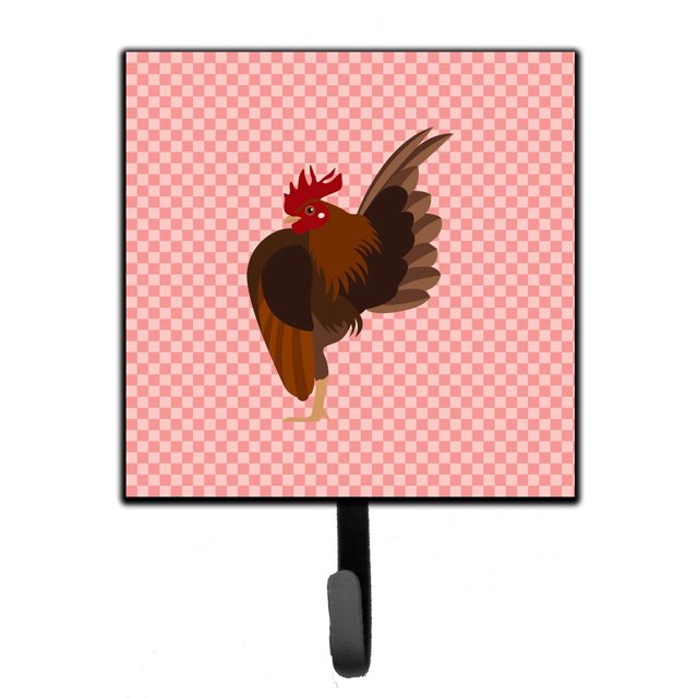 ""Caroline'S Treasures Gancho De Pared Con Diseño De Pollo Serama Malayo, Color Rosa, Pequeño, Multicolor""