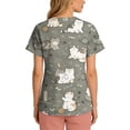 thumbnail image 5 of AHMOMEI Cartoon Animal Print Womens Scrub Tops S-5XL Plus Size Nurse Uniforms with Pocket V Neck Short Sleeve Scrubs Top for Women, 5 of 6