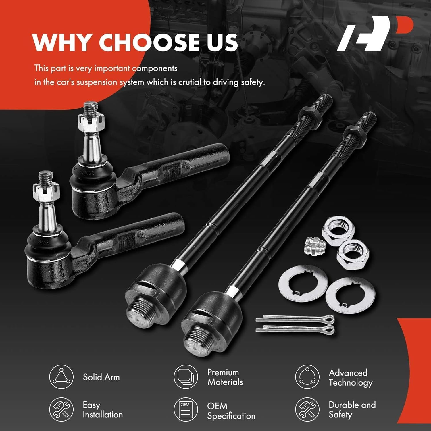 A-Premium Inner & Outer Tie Rod Ends Compatible with Chevrolet Silverado 1500 1999-2006 Silverado 1500 Classic GMC Sierra 1500/1500 Classic 4-PC Set