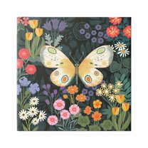 Stupell Industries Garden Pattern & Butterfly Botanical & Floral Painting Gallery Wrapped Canvas Art Print Wall Art, 36 x 36