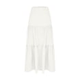 thumbnail image 4 of BiZtdJrK Long Skirts for Women Ruffle Tiered High Waist Swing Summer Maxi Skirt Lightweight Flowy Boho Vacation Skirts White XXL, 4 of 8