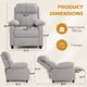 thumbnail image 2 of Korser Sillón Reclinable Push Back Con Bolsillos,Pequeño Para Espacios Reducidos,Lino,Gris Claro, 2 of 7