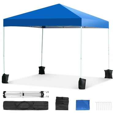 Naipo Canopy Tent 10x10 FT Instant Tent Pop Up- Portable Waterproof Outdoor Canopy with Carry Bag for Camping Gazebo Shelter, Beach, Party, Garden (Blue)