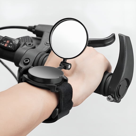 MELIVO Bike Mirror, Mountain Road Bicycle Cycling Wrist Band Rear View Mirror, Adjustable Rotatable Safe Multi Angle Bicycle Rear View Glass Mirror