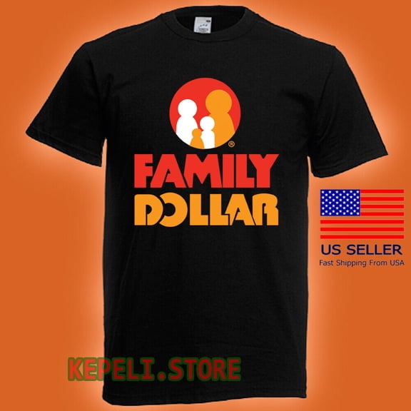 Family Dollar Store Men's Black T-shirt Size S to 5XL