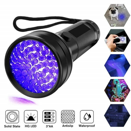 UV Handheld Flashlight 51 Led 395nm Ultraviolet Blacklight Pet Dog Cat Stain Urine Detector Light Torch, Find Stains on Carpet, Rugs, Clothes or Bed, Catch Scorpion, Hotel (Best Way To Get Cat Urine Out Of Carpet)