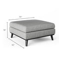 Mayview Buchanan Large Square Ottoman, Light Gray
